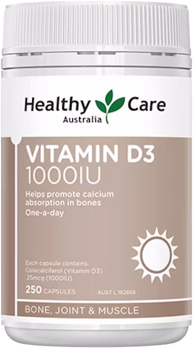 Healthy Care Vitamin D3 1000IU 250 Capsules