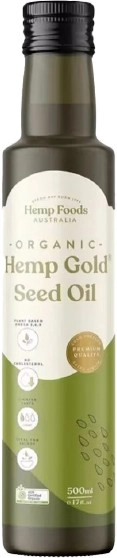 Hemp Foods Australia Organic Hemp Gold Seed Oil 500ml