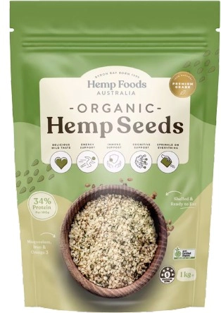 Hemp Foods Australia Organic Hulled Hemp Seeds 1kg