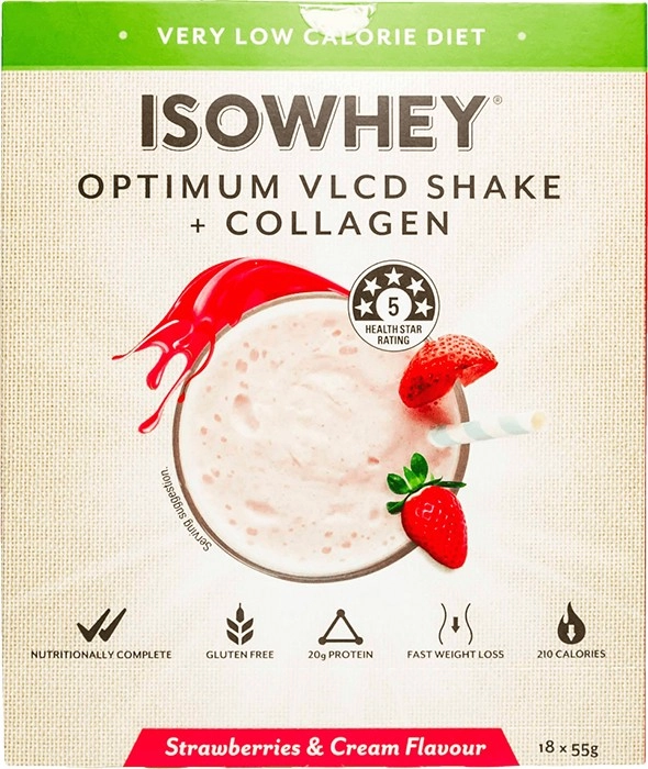 ISOWHEY VLCD (Very Low Calorie Diet) & Collagen Shake 18x55g Varieties