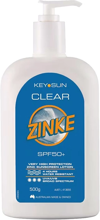 Key Sun Zinke Clear Zinke SPF 50+ 500g Pump