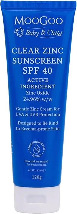 MooGoo Baby & Child Clear Zinc Sunscreen SPF40 120g