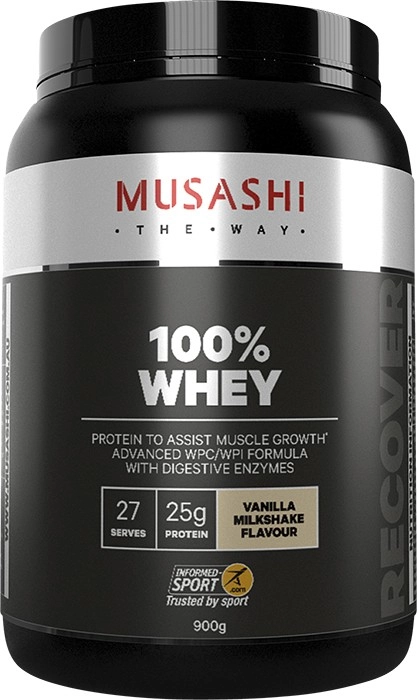 Musashi 100% Whey Protein Powder Vanilla Milkshake 900g