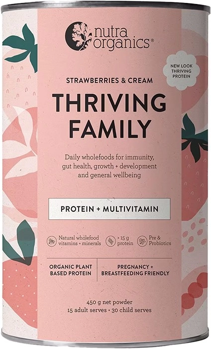 Nutra Organics Thriving Protein Strawberries & Cream 450g