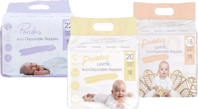 Pandas by Luvme Eco-Disposable Nappies, Varieties