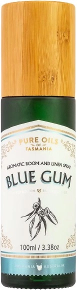 Pure Oils of Tasmania Blue Gum Room and Linen Spray in Bamboo Box 100ml