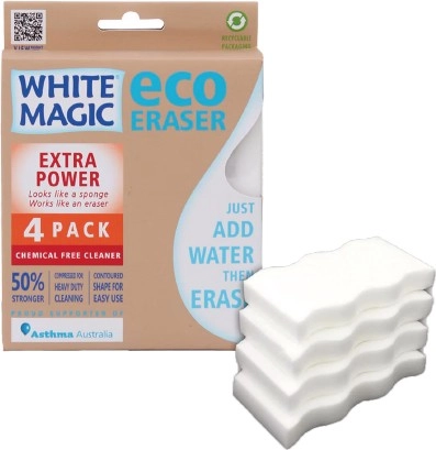 White Magic Eraser Sponge Extra Power 4 Pack