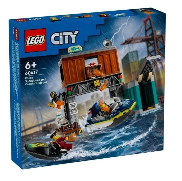 LEGO® City Police Speedboat and Crooks’ Hideout 60417