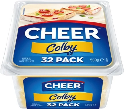 Cheer Cheese Slices 32 Pack Selected Varieties