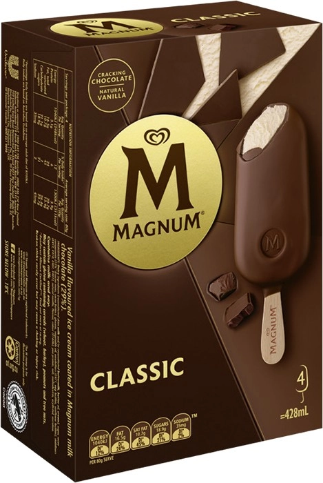 Streets Magnum Ice Cream Sticks 4 Pack, mini 6 Pack or Tub 440mL Selected Varieties