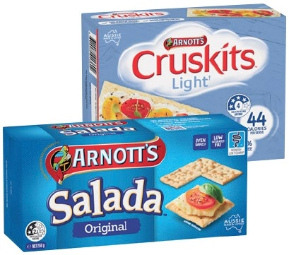 Arnott’s Cruskits 125g, Salada or Vita-Weat Crackers 250g Selected Varieties