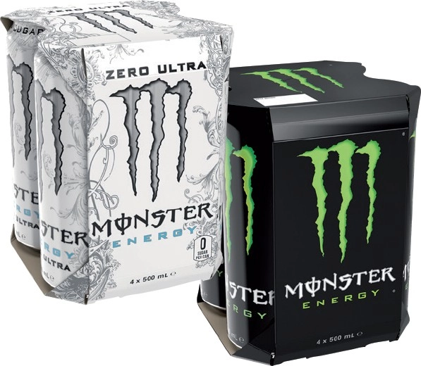 Monster Energy Drink 4x500mL Selected Varieties