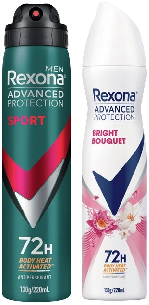 Rexona Advanced Protection Antiperspirant Spray 220mL Selected Varieties