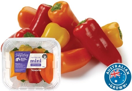 Australian Mini Capsicums 175g Pack