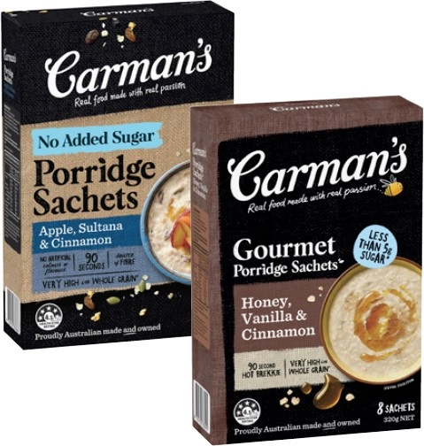 Carman's Porridge Sachets 240g-320g