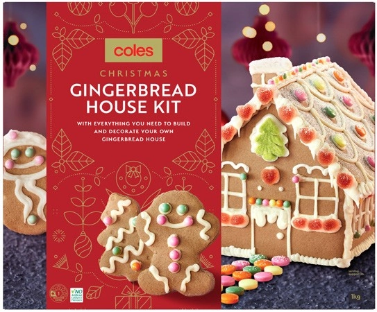 Coles Christmas Gingerbread House Kit 1kg