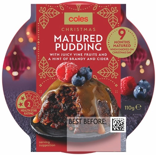 Coles Christmas Matured Pudding Small 110g