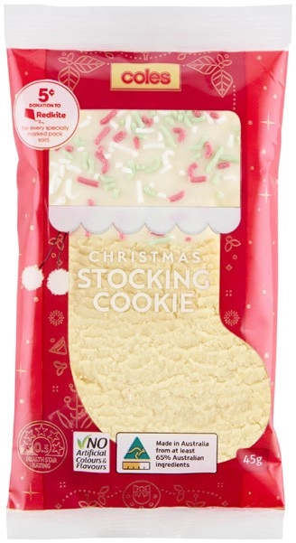 Coles Christmas Santa's Stocking Biscuit 45g