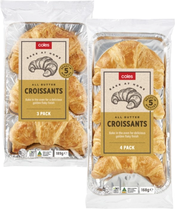 Coles Croissants 3 Pack or 4 Pack