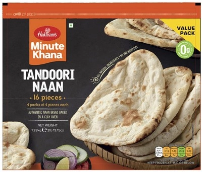 Haldirams Tandoori Naan 16 Pack 1.28kg