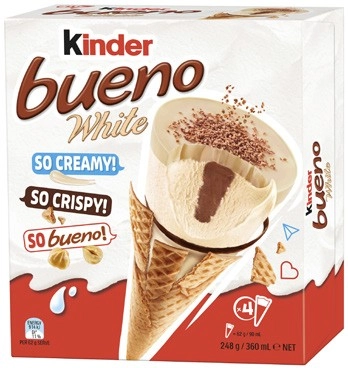 Kinder Bueno Frozen Dessert Cones 4 Pack 254g