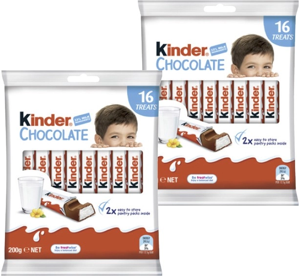 Kinder Chocolate 16 Treat Share Bag 200g