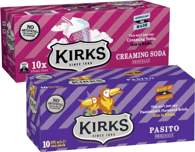 Kirks Soft Drink 10x375mL