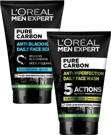 L'Oréal Men Pure Carbon Face Wash or Scrub 100mL