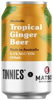 Matso’s Tinnies Tropical Ginger Beer Cans 4x330mL