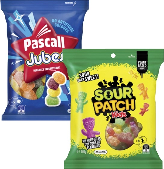 Pascall Candy 180g-300g or Sour Patch 190g