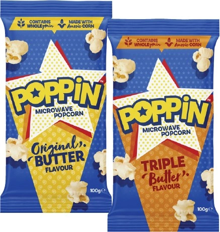 Poppin Microwave Popcorn 85g-100g