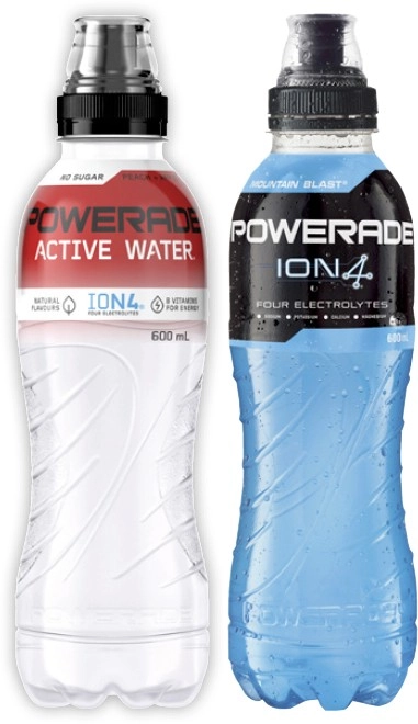 Powerade Sports Drink or Active Water 600mL