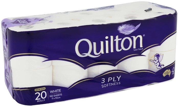 Quilton 3-Ply White Toilet Paper 20 Pack