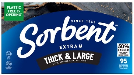 Sorbent 2-Ply Extra Thick & Large Facial Tissues 95 Pack