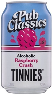 Tinnies Pub Classics Alcoholic Raspberry Crush Cans 6x330mL