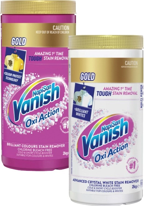 Vanish NapiSan Oxi Action Gold Multi Power Laundry Booster Powder 2kg