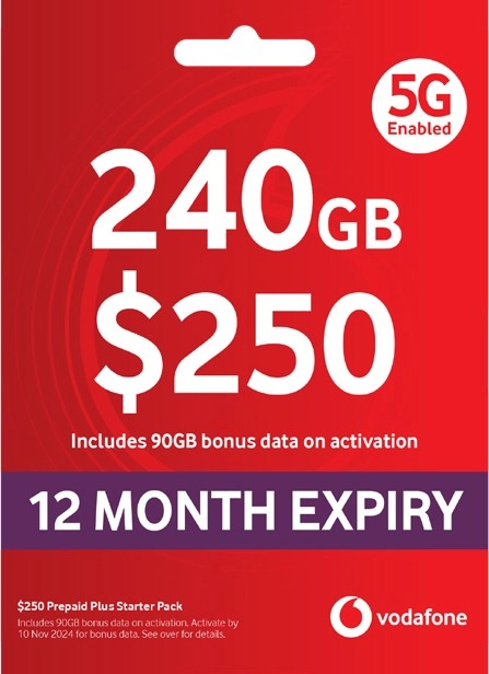 Vodafone $250 Prepaid Plus Starter Pack