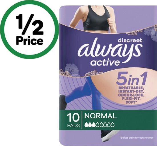 Always Discreet Active Pads Pk 10