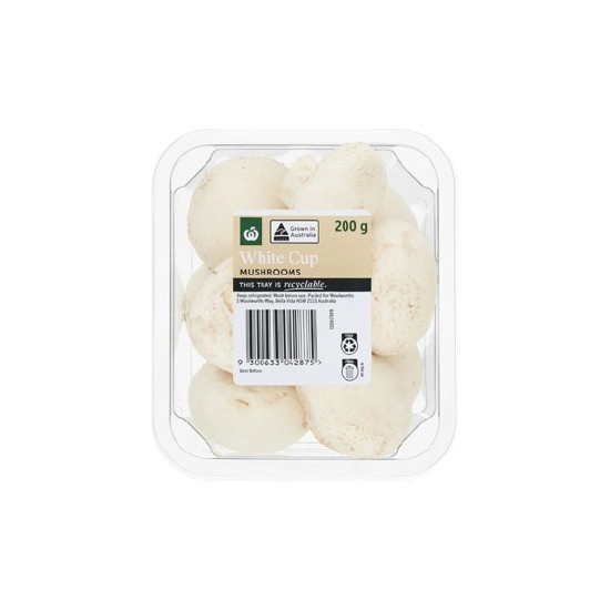 Australian Cup or Sliced Mushrooms 500g Pack