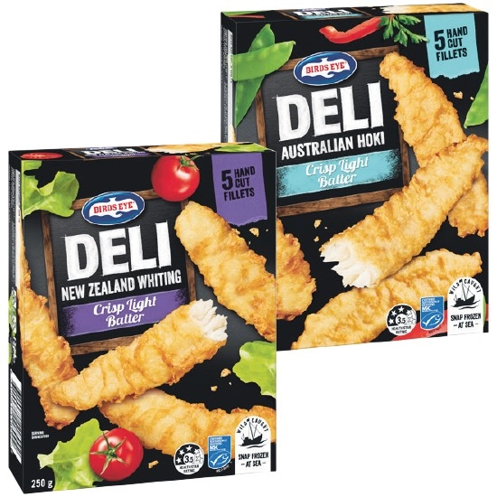 Birds Eye Deli Fish or Snacking Varieties 225-250g