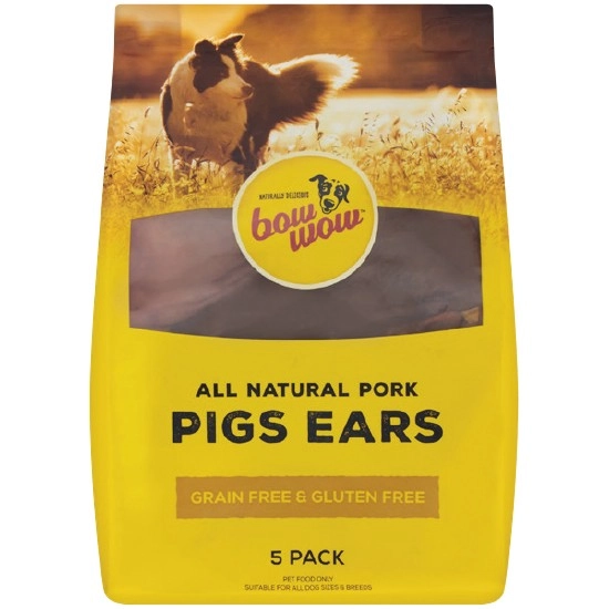 Bow Wow Pigs Ear Dog Treats Pk 5