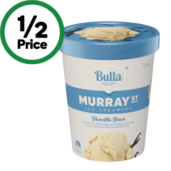 Bulla Murray St Ice Cream Varieties 1 Litre – From the Freezer