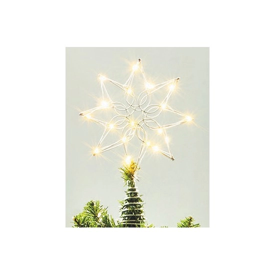 Christmas Deluxe Light Up Tree Star Silver