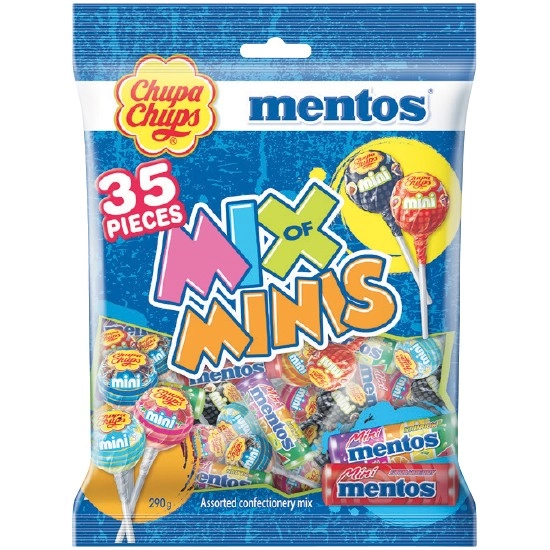 Chupa Chups Mentos Mix Of Minis 35 Pieces 290g