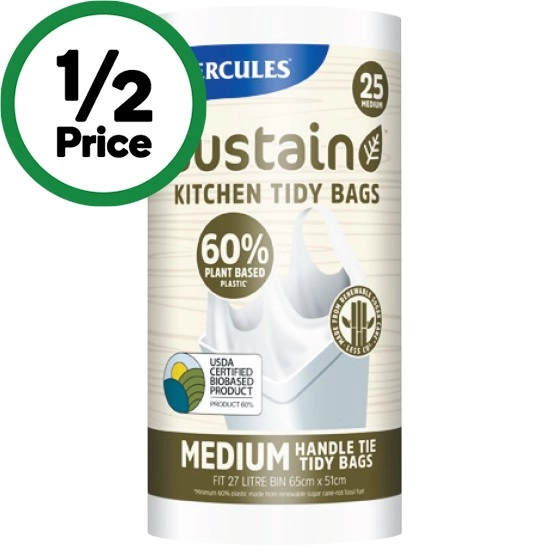 Hercules Sustain Plant Kitchen Tidy Bags Pk 20-30