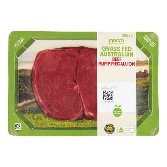 Macro Australian Grass Fed Beef Rump Medallions 300g