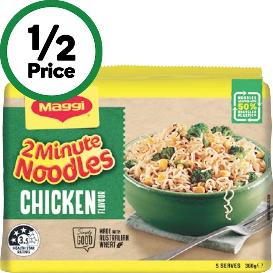 Maggi 2 Minute Noodles 345-380g Pk 5