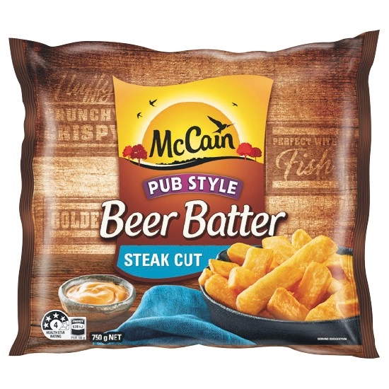 McCain Beer Batter Chips or Wedges 750g – From the Freezer