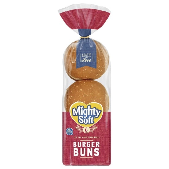 Mighty Soft Burger Buns or Hotdog Roll Varieties Pk 6