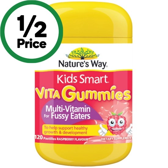 Nature's Way Kids Smart Vita Gummies Multivitamin for Fussy Eaters Pk 120~